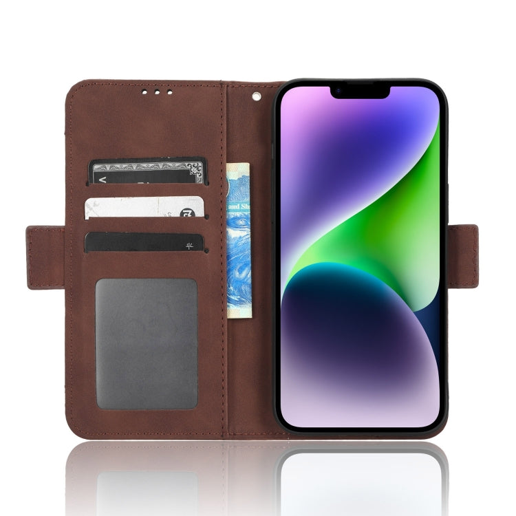For iPhone 15 Pro Skin Feel Calf Texture Card Slots Leather Phone Case(Brown) - HoMEdemic™ 