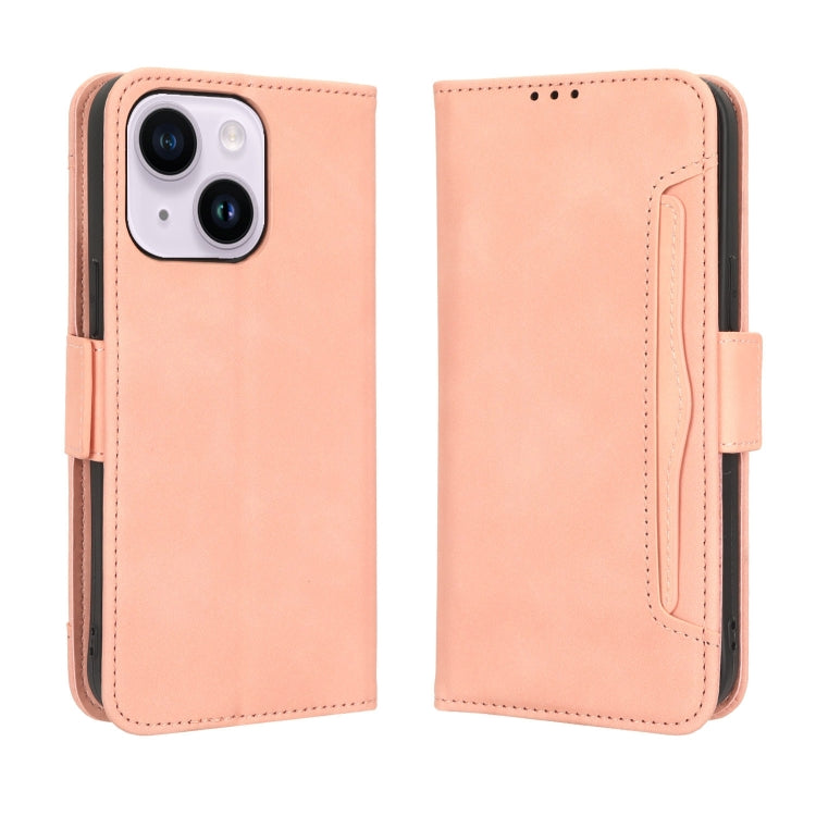 For iPhone 15 Pro Skin Feel Calf Texture Card Slots Leather Phone Case(Pink) - HoMEdemic™ 