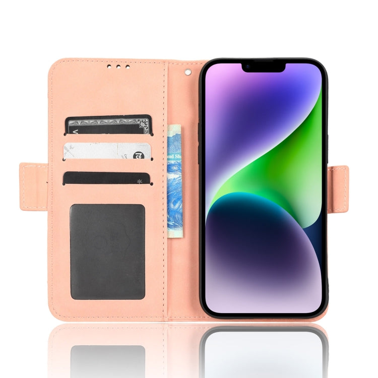 For iPhone 15 Pro Skin Feel Calf Texture Card Slots Leather Phone Case(Pink) - HoMEdemic™ 