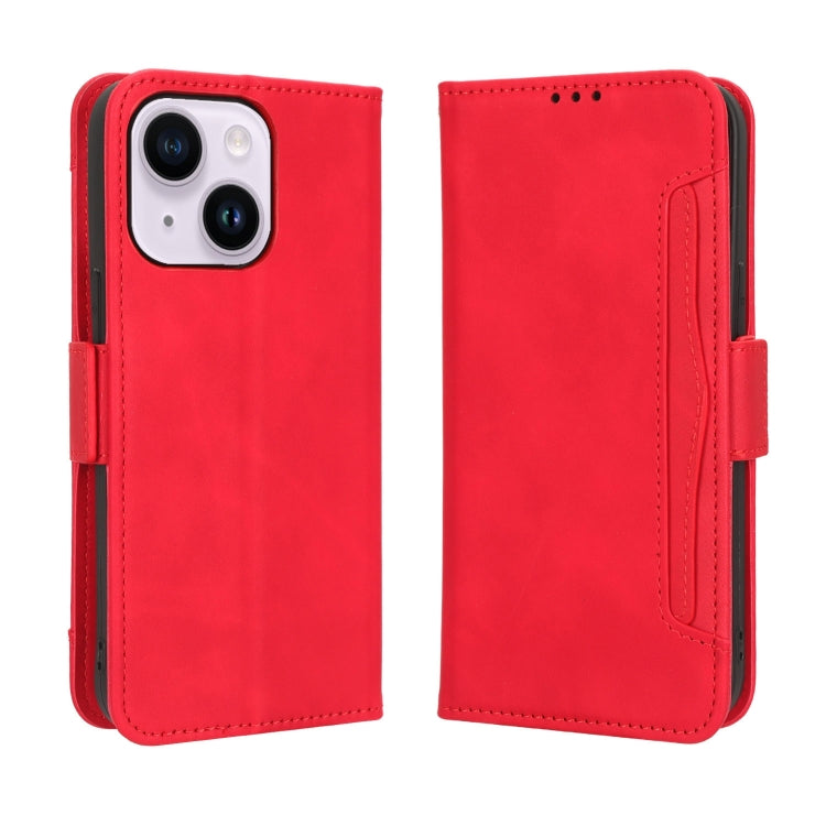 For iPhone 15 Pro Skin Feel Calf Texture Card Slots Leather Phone Case(Red) - HoMEdemic™ 