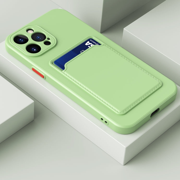 For iPhone 15 Pro Skin Feel Card Contrast Color Button TPU Phone Case(Light Green) - HoMEdemic™ 