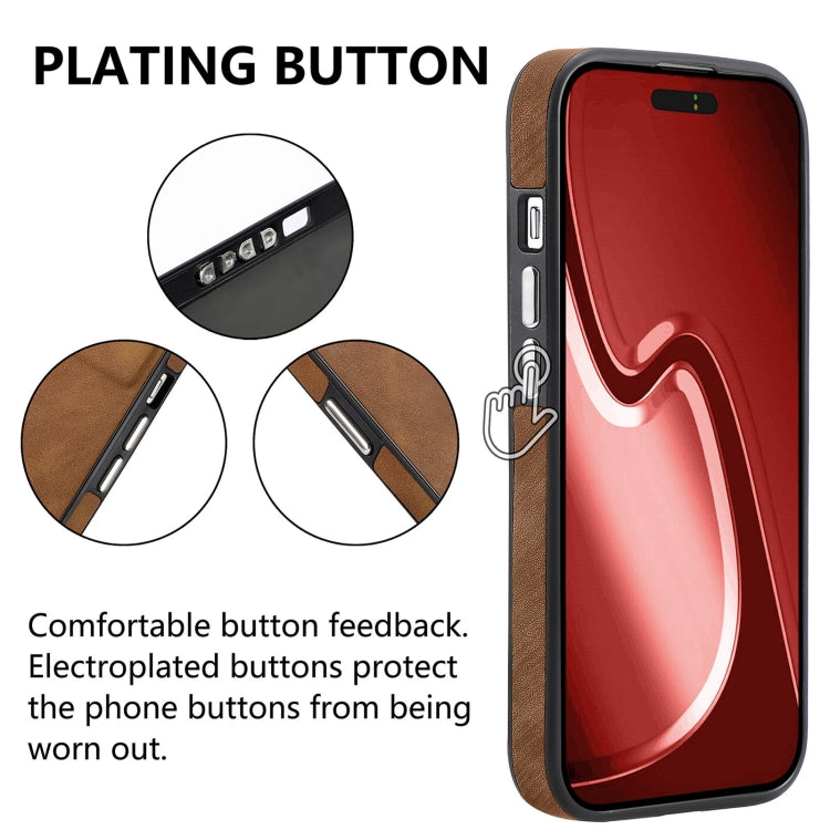 For iPhone 15 Pro Skin-Feel Electroplating TPU Shockproof Phone Case(Brown) - HoMEdemic™ 