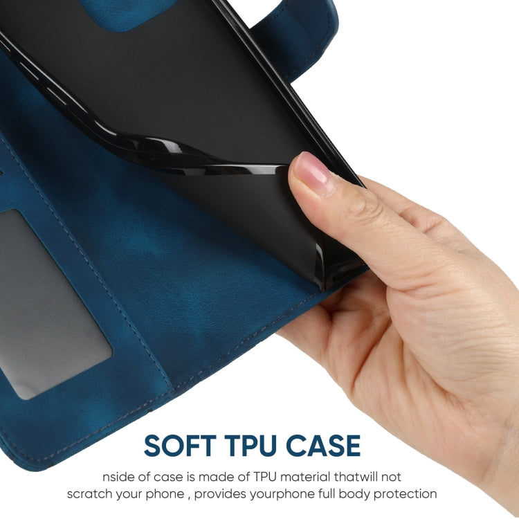 For iPhone 15 Pro Skin Feel Geometric Lines Leather Phone Case(Blue) - HoMEdemic™ 