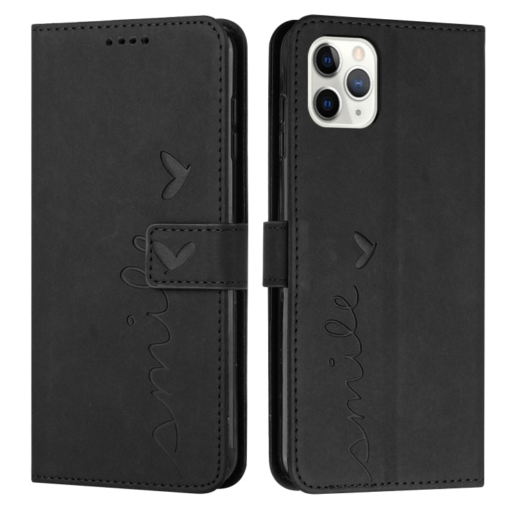 For iPhone 15 Pro Skin Feel Heart Pattern Leather Phone Case(Black) - HoMEdemic™ 