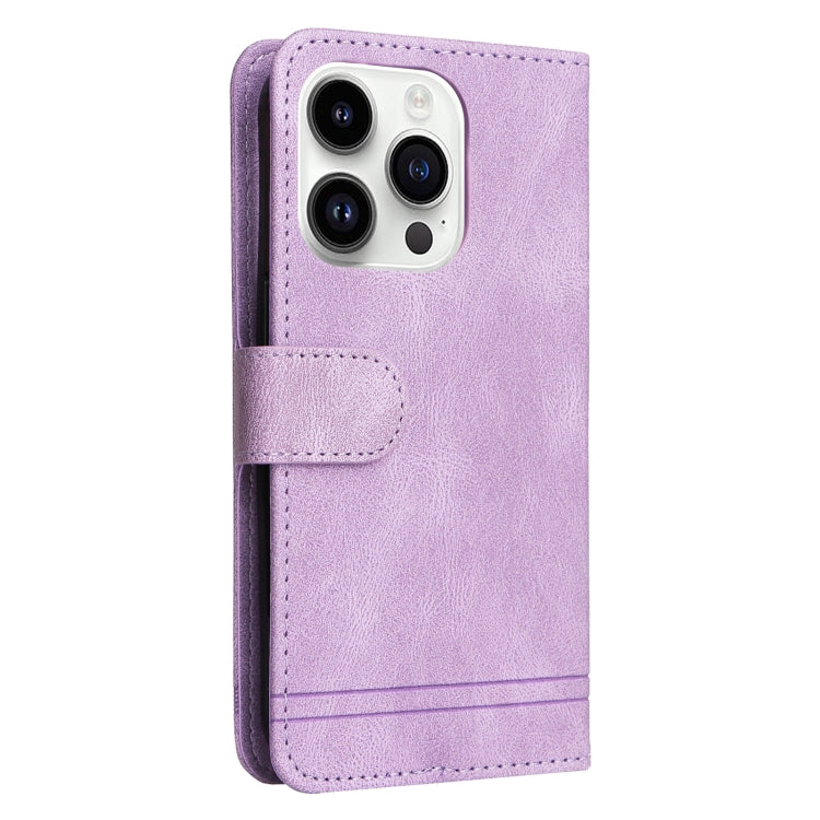 For iPhone 15 Pro Skin Feel Life Tree Leather Phone Case(Purple) - HoMEdemic™ 