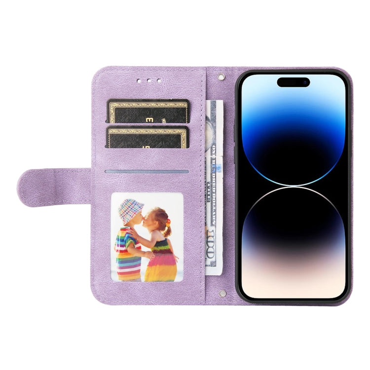 For iPhone 15 Pro Skin Feel Life Tree Leather Phone Case(Purple) - HoMEdemic™ 