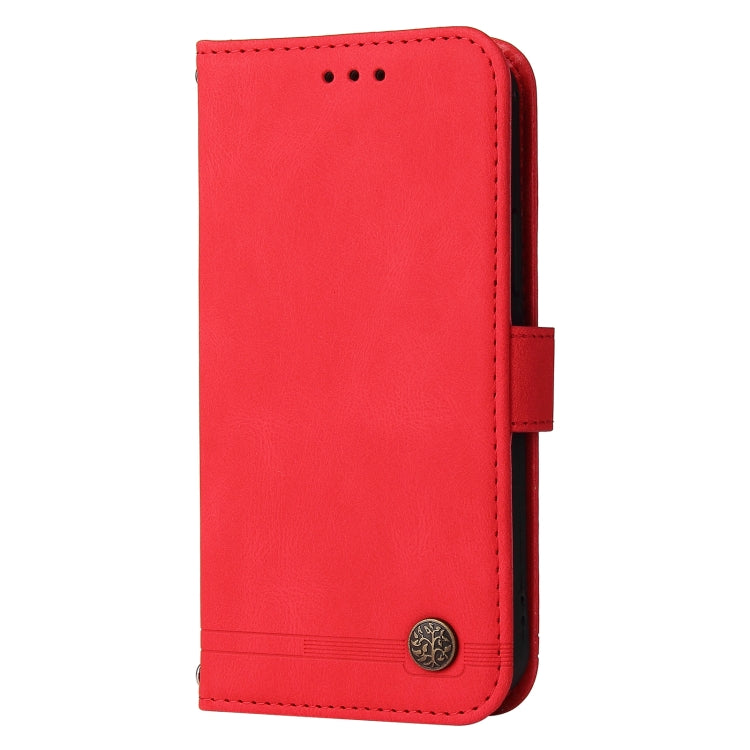 For iPhone 15 Pro Skin Feel Life Tree Leather Phone Case(Red) - HoMEdemic™ 