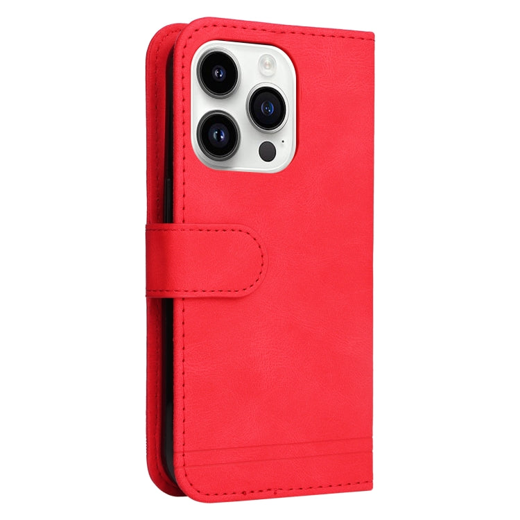 For iPhone 15 Pro Skin Feel Life Tree Leather Phone Case(Red) - HoMEdemic™ 