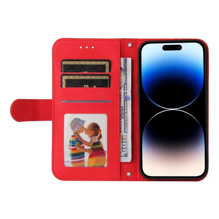 For iPhone 15 Pro Skin Feel Life Tree Leather Phone Case(Red) - HoMEdemic™ 