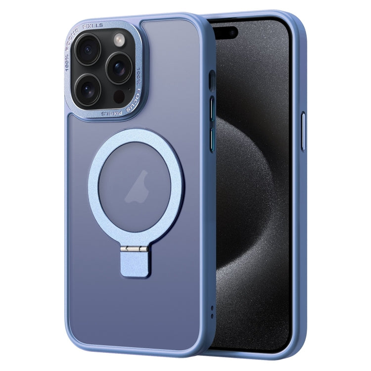 For iPhone 15 Pro Skin Feel MagSafe Magnetic Holder Phone Case(Blue) - HoMEdemic™ 