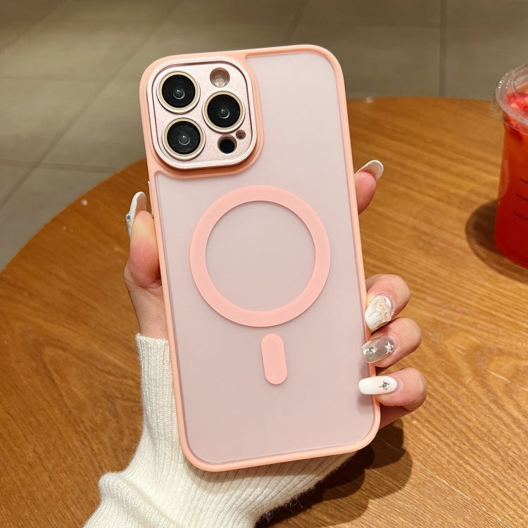 For iPhone 15 Pro Skin Feel MagSafe Phone Case with Lens Film(Pink) - HoMEdemic™ 