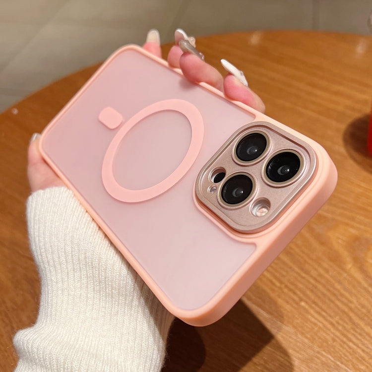 For iPhone 15 Pro Skin Feel MagSafe Phone Case with Lens Film(Pink) - HoMEdemic™ 