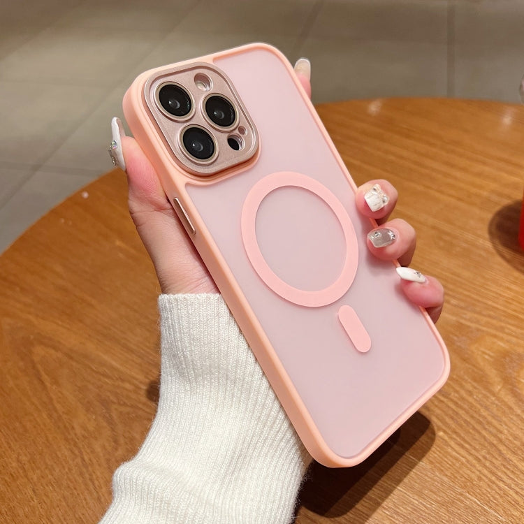 For iPhone 15 Pro Skin Feel MagSafe Phone Case with Lens Film(Pink) - HoMEdemic™ 