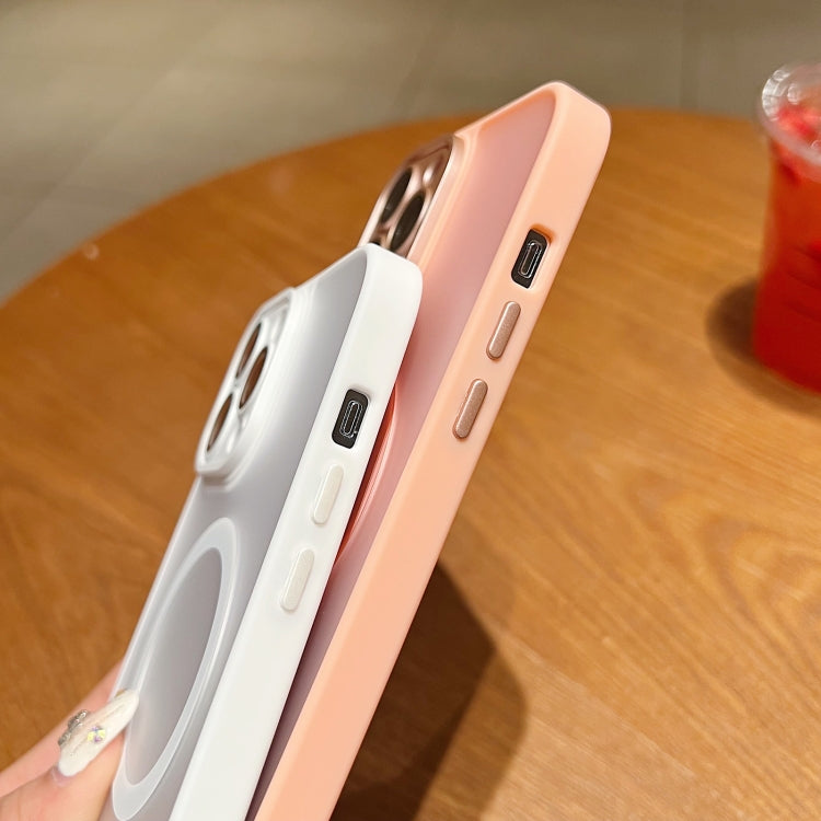For iPhone 15 Pro Skin Feel MagSafe Phone Case with Lens Film(Pink) - HoMEdemic™ 