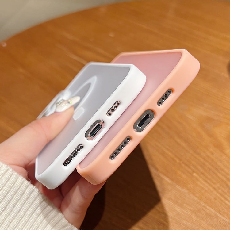 For iPhone 15 Pro Skin Feel MagSafe Phone Case with Lens Film(Pink) - HoMEdemic™ 