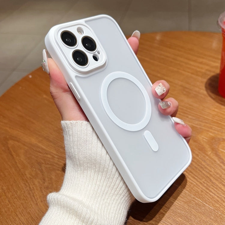 For iPhone 15 Pro Skin Feel MagSafe Phone Case with Lens Film(White) - HoMEdemic™ 