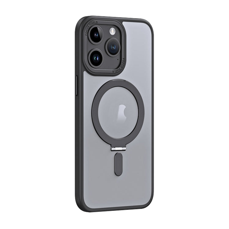 For iPhone 15 Pro Skin Feel MagSafe Shockproof Phone Case with Holder(Black) - HoMEdemic™ 