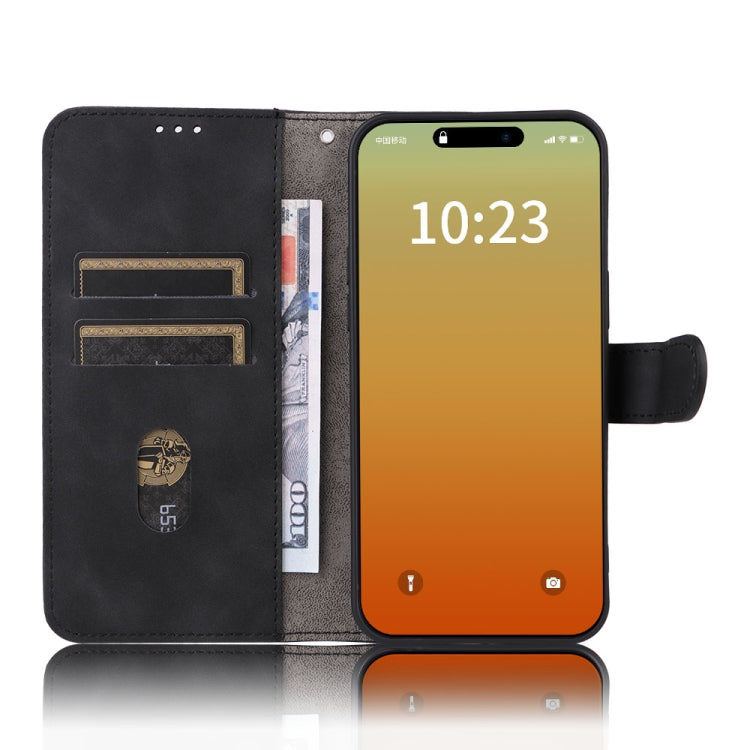 For iPhone 15 Pro Skin Feel Magnetic Flip Leather Phone Case(Black) - HoMEdemic™ 