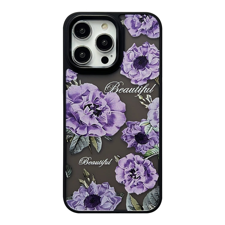 For iPhone 15 Pro Skin Feel Matte TPU+PC Shockproof Phone Case(Purple Flower) - HoMEdemic™ 
