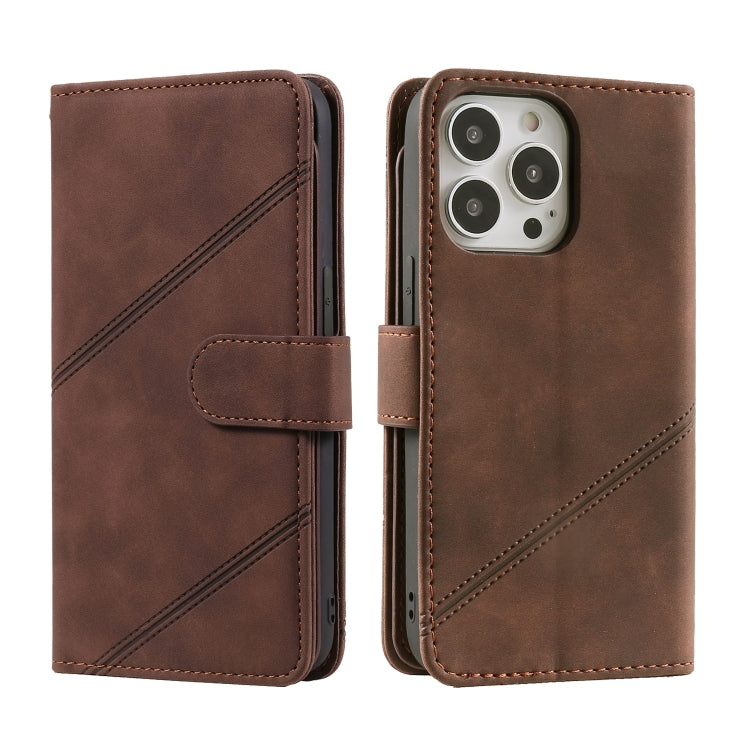 For iPhone 15 Pro Skin Feel Multi-card Wallet Leather Phone Case(Brown) - HoMEdemic™ 