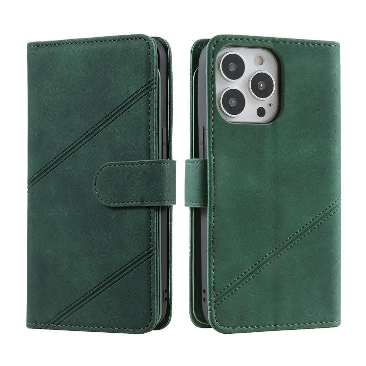 For iPhone 15 Pro Skin Feel Multi-card Wallet Leather Phone Case(Green) - HoMEdemic™ 