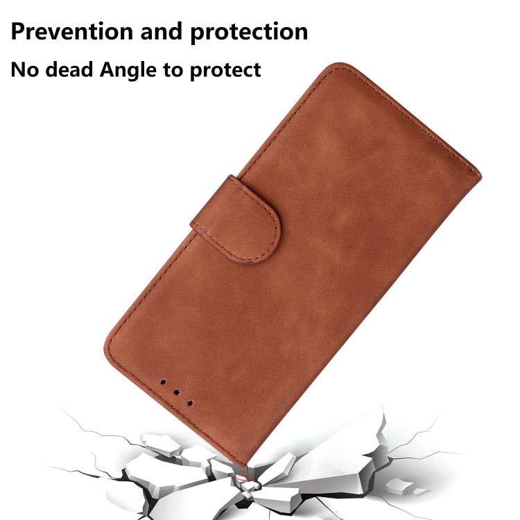 For iPhone 15 Pro Skin Feel Pure Color Flip Leather Phone Case(Brown) - HoMEdemic™ 