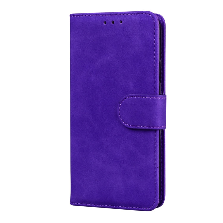 For iPhone 15 Pro Skin Feel Pure Color Flip Leather Phone Case(Purple) - HoMEdemic™ 