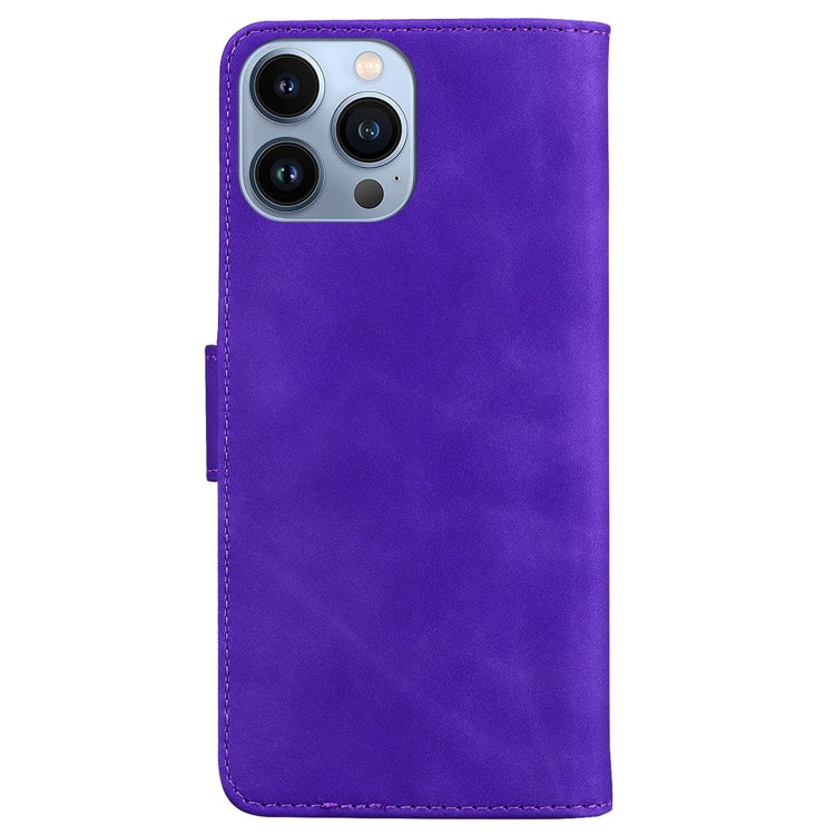 For iPhone 15 Pro Skin Feel Pure Color Flip Leather Phone Case(Purple) - HoMEdemic™ 