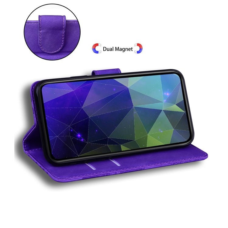 For iPhone 15 Pro Skin Feel Pure Color Flip Leather Phone Case(Purple) - HoMEdemic™ 