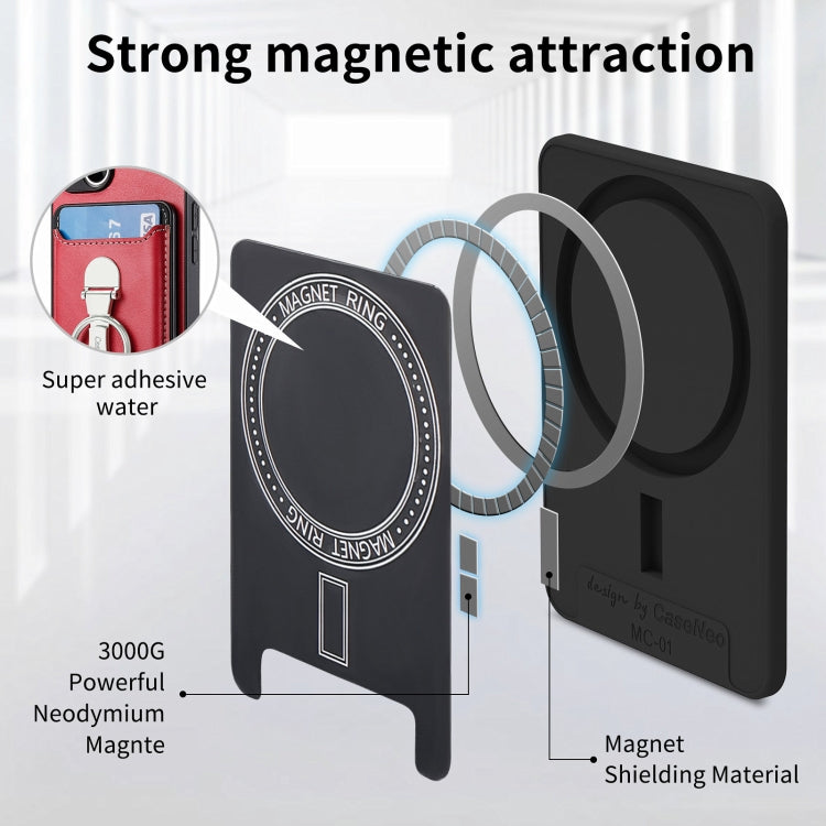 For iPhone 15 Pro Skin Feel Ring Holder Wallet Magnetic Phone Case(Red) - HoMEdemic™ 