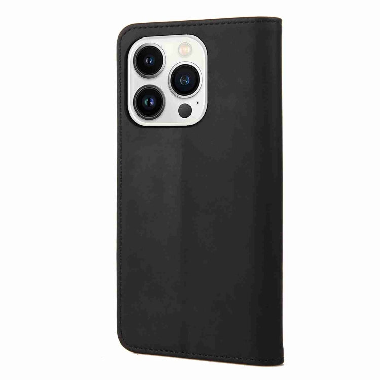 For iPhone 15 Pro Skin Feel Splicing Leather Phone Case(Black) - HoMEdemic™ 