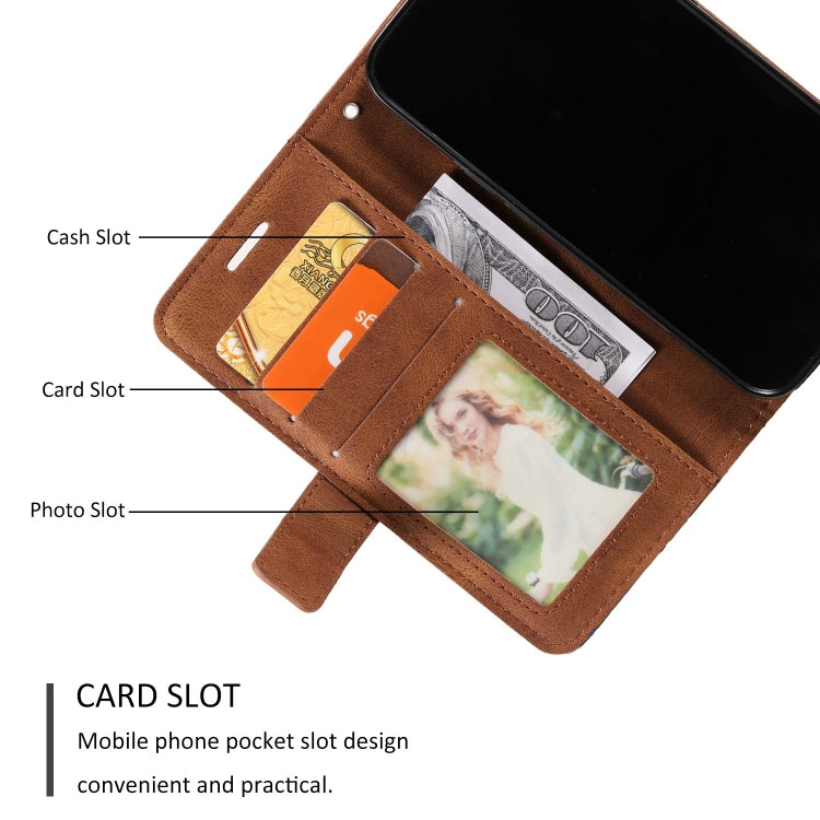 For iPhone 15 Pro Skin Feel Splicing Leather Phone Case(Brown) - HoMEdemic™ 