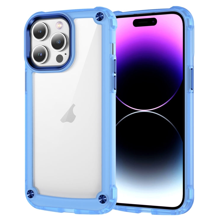 For iPhone 15 Pro Skin Feel TPU + PC Phone Case(Transparent Blue) - HoMEdemic™ 