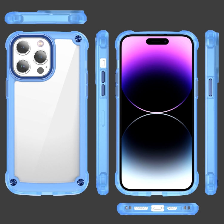 For iPhone 15 Pro Skin Feel TPU + PC Phone Case(Transparent Blue) - HoMEdemic™ 