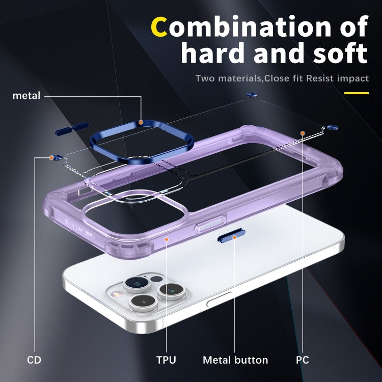 For iPhone 15 Pro Skin Feel TPU + PC Phone Case(Transparent Purple) - HoMEdemic™ 