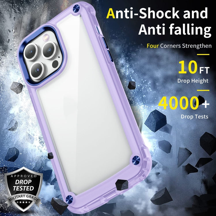 For iPhone 15 Pro Skin Feel TPU + PC Phone Case(Transparent Purple) - HoMEdemic™ 