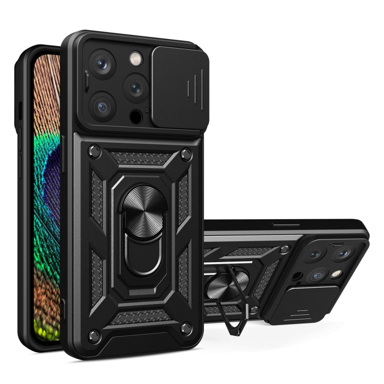 For iPhone 15 Pro Sliding Camera Cover Design TPU+PC Phone Case(Black) - HoMEdemic™ 