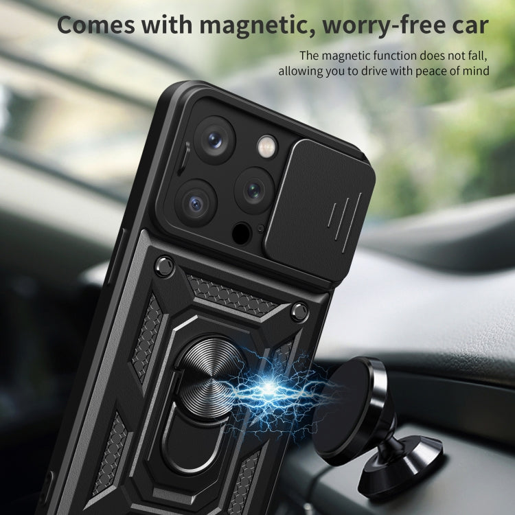 For iPhone 15 Pro Sliding Camera Cover Design TPU+PC Phone Case(Black) - HoMEdemic™ 