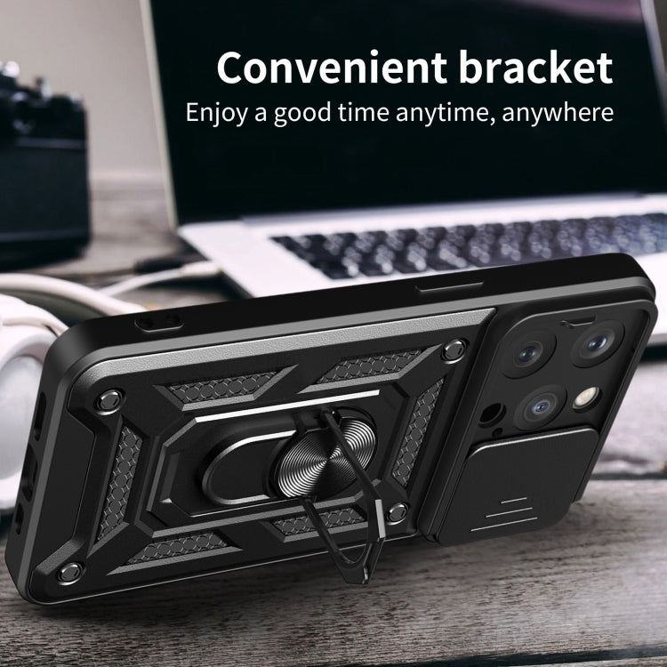For iPhone 15 Pro Sliding Camera Cover Design TPU+PC Phone Case(Black) - HoMEdemic™ 
