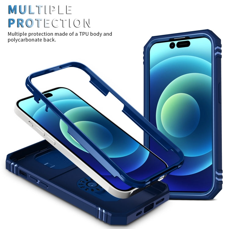 For iPhone 15 Pro Sliding Camshield Holder Phone Case(Blue) - HoMEdemic™ 