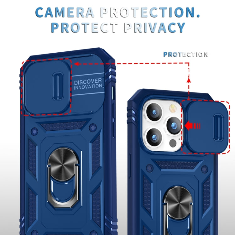 For iPhone 15 Pro Sliding Camshield Holder Phone Case(Blue) - HoMEdemic™ 
