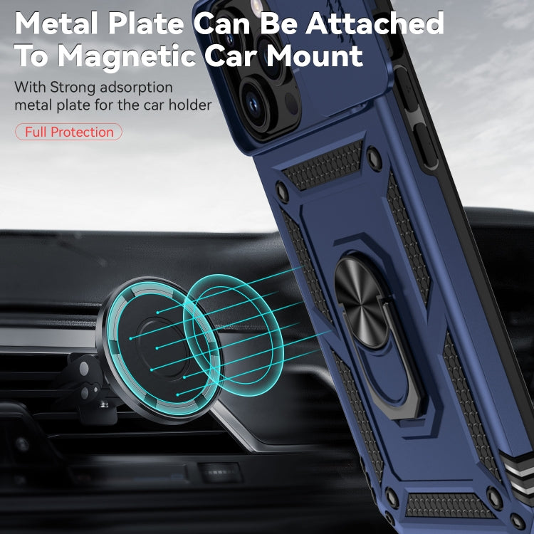 For iPhone 15 Pro Sliding Camshield Holder Phone Case(Blue) - HoMEdemic™ 
