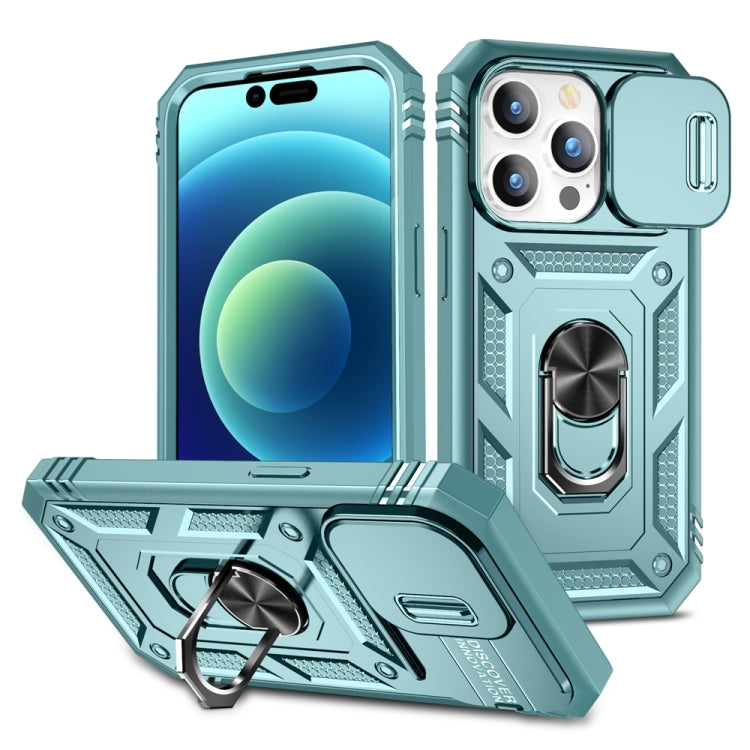 For iPhone 15 Pro Sliding Camshield Holder Phone Case(Green) - HoMEdemic™ 