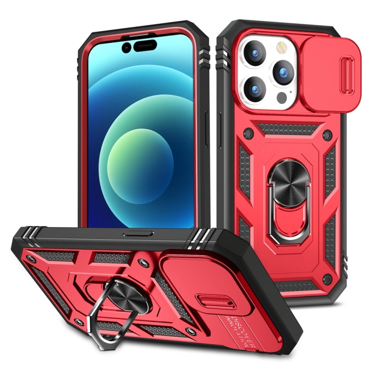 For iPhone 15 Pro Sliding Camshield Holder Phone Case(Red+Black) - HoMEdemic™ 