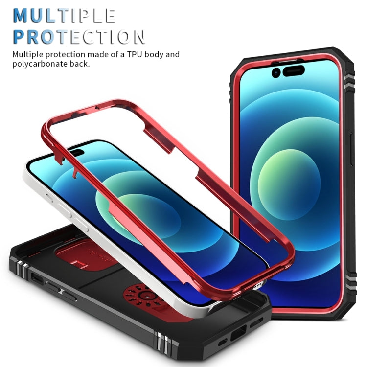 For iPhone 15 Pro Sliding Camshield Holder Phone Case(Red+Black) - HoMEdemic™ 
