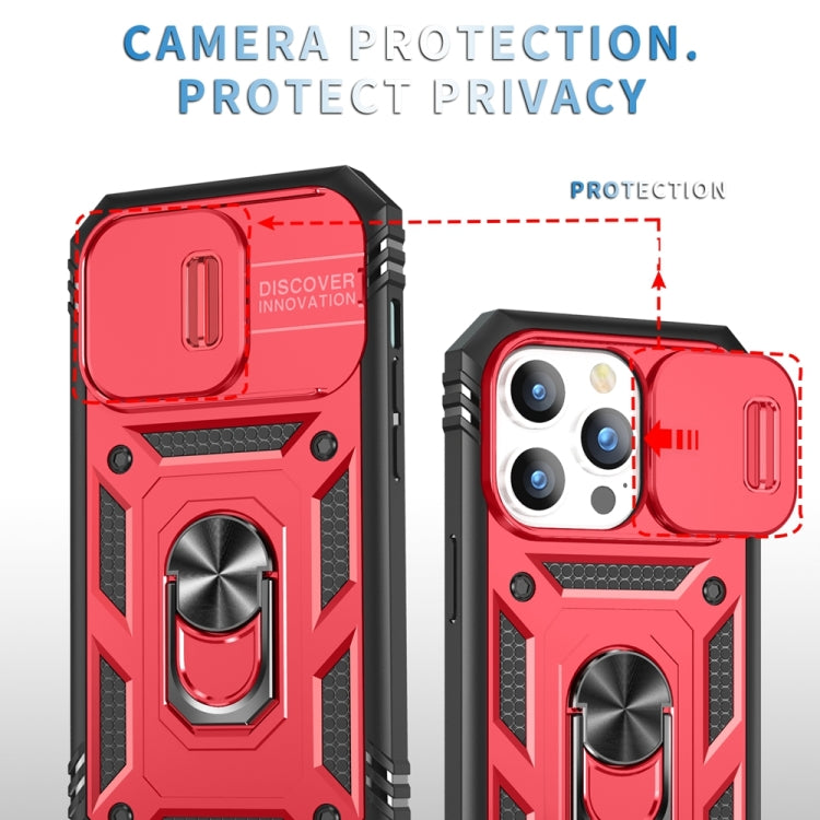 For iPhone 15 Pro Sliding Camshield Holder Phone Case(Red+Black) - HoMEdemic™ 