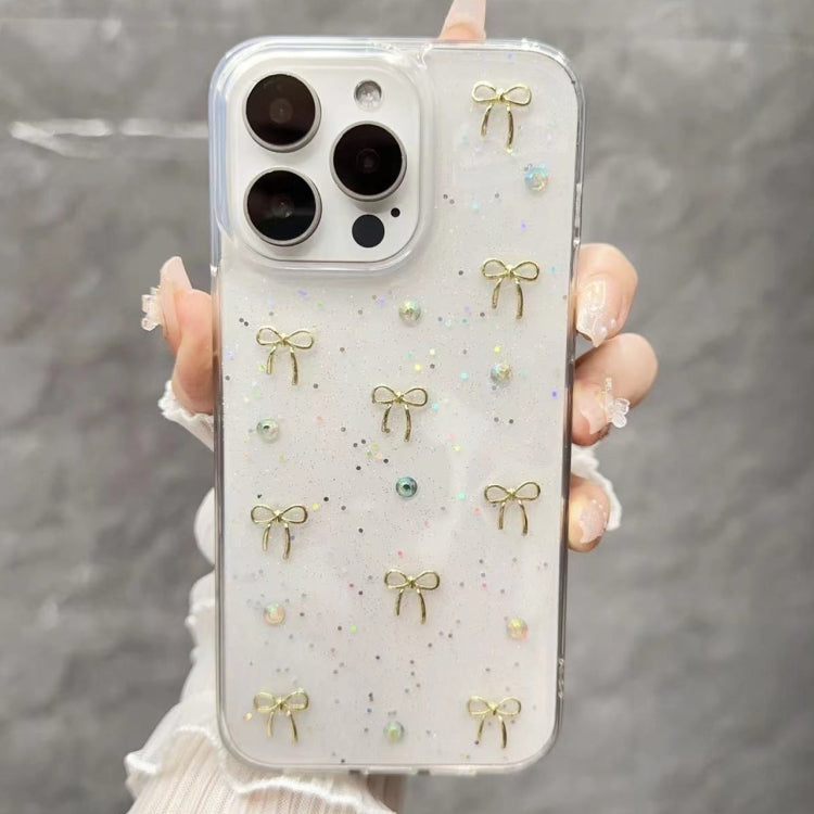 For iPhone 15 Pro Small Fresh Bow TPU Phone Case(Golden Bow) - HoMEdemic™ 