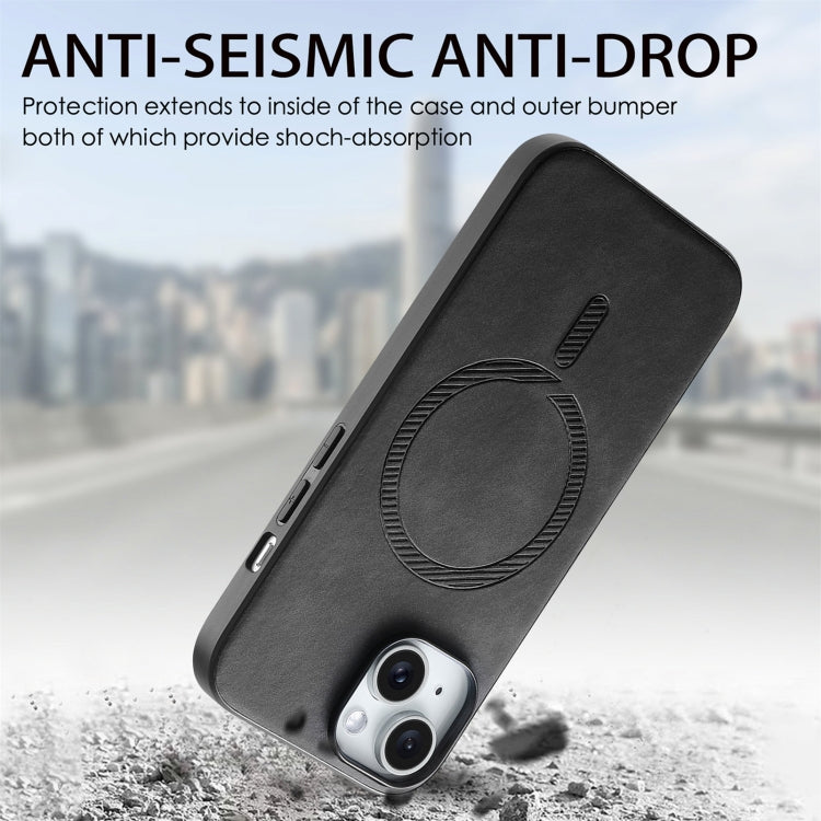 For iPhone 15 Pro Solid Color Retro Magsafe PU Back Cover Phone Case(Black) - HoMEdemic™ 