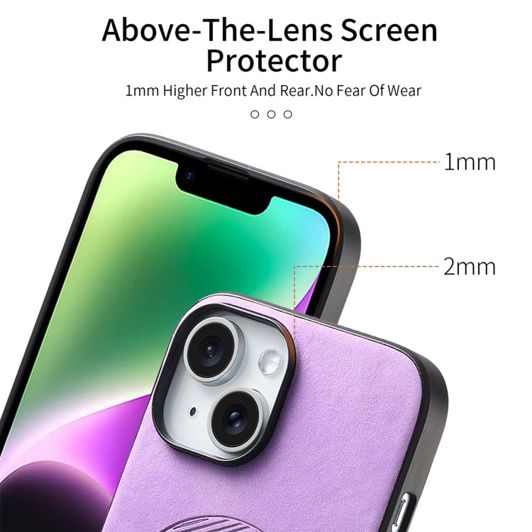 For iPhone 15 Pro Solid Color Retro Magsafe PU Back Cover Phone Case(Purple) - HoMEdemic™ 
