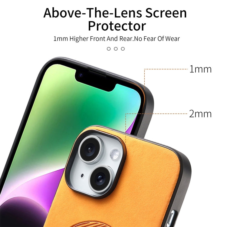 For iPhone 15 Pro Solid Color Retro Magsafe PU Back Cover Phone Case(Yellow) - HoMEdemic™ 